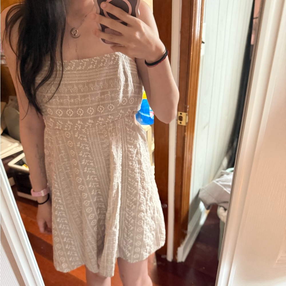 Elegant Cream Patterned Dress